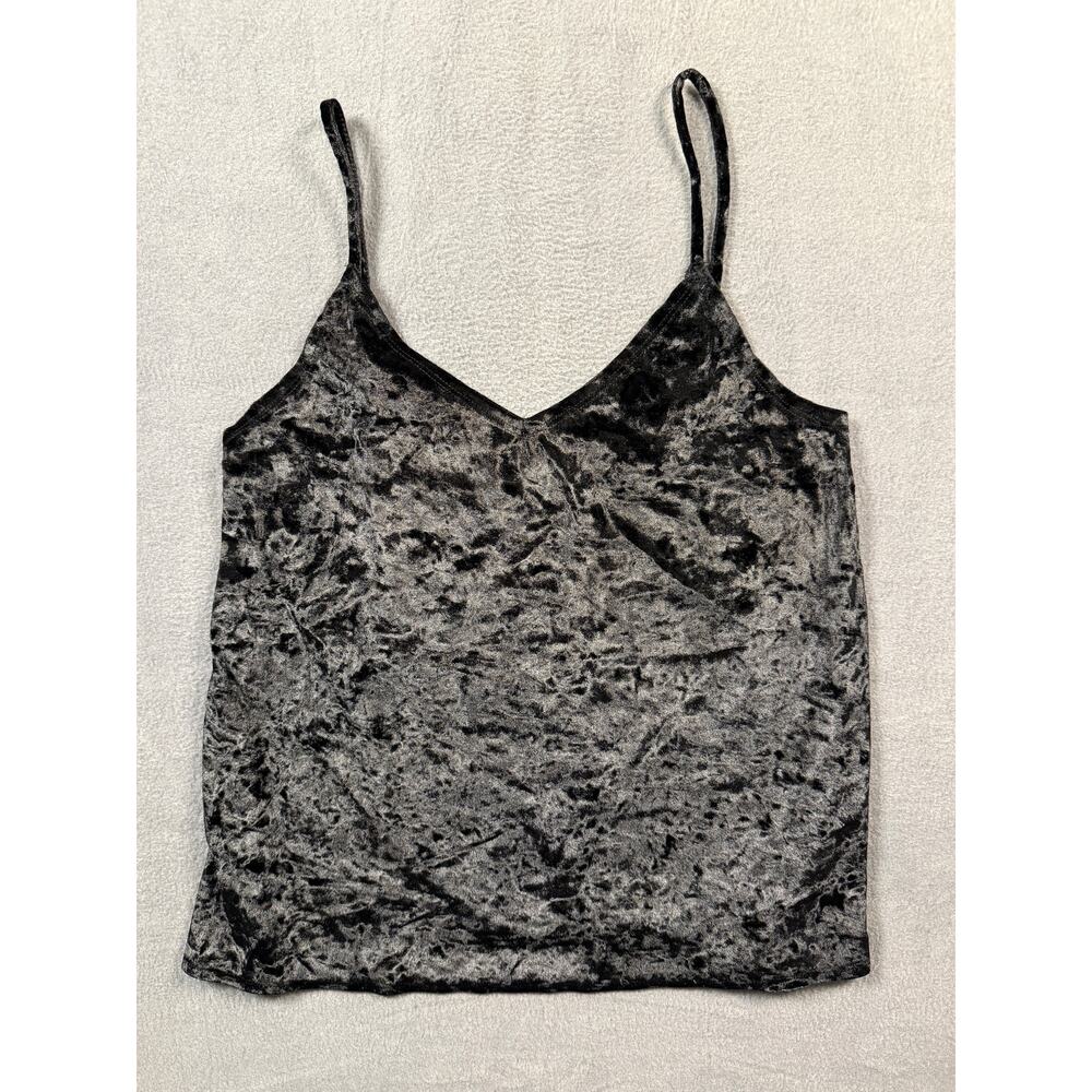 Hollister Sleeveless Cami Velvet Velour Black Cropped Size‎ XS Tank
